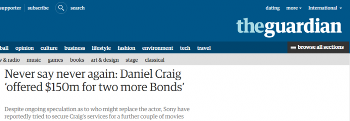 Zprávu uveřejnil důvěryhodný britský deník The Guardian