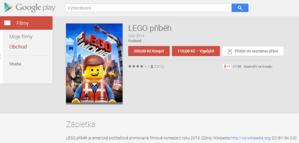 Detail filmu Google Play