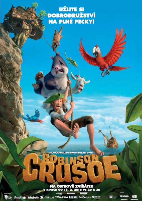 Robinson Crusoe na ostrove zviratek poster